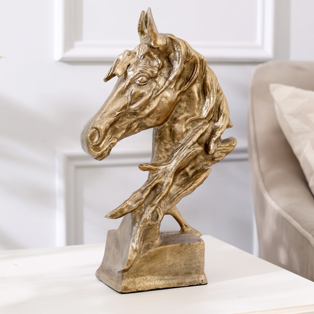 Stallion Head Sculpture Large - Gold