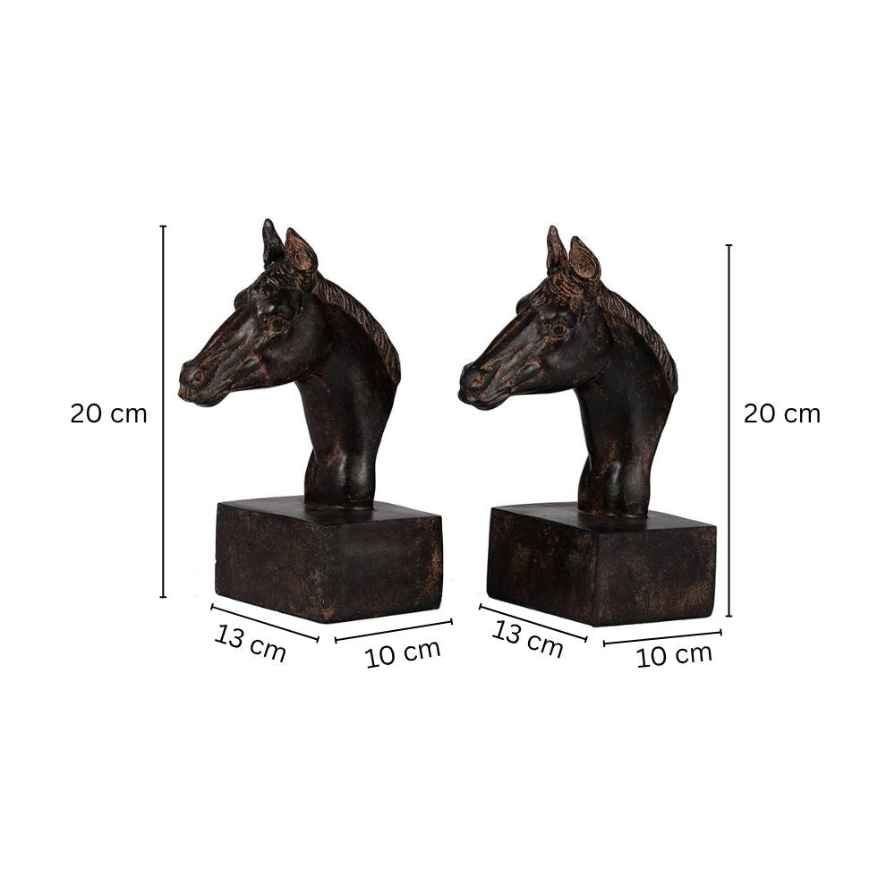 Stallion Bookends, Set of 2 - Walnut