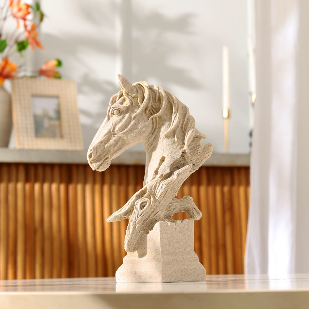 Stallion Head Sculpture Medium - Sandstone