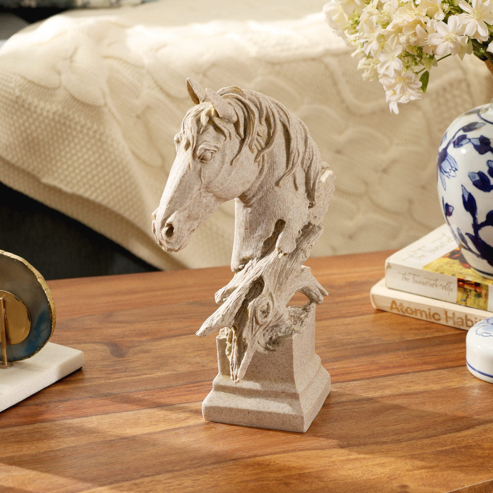 Stallion Head Sculpture Medium - Sandstone