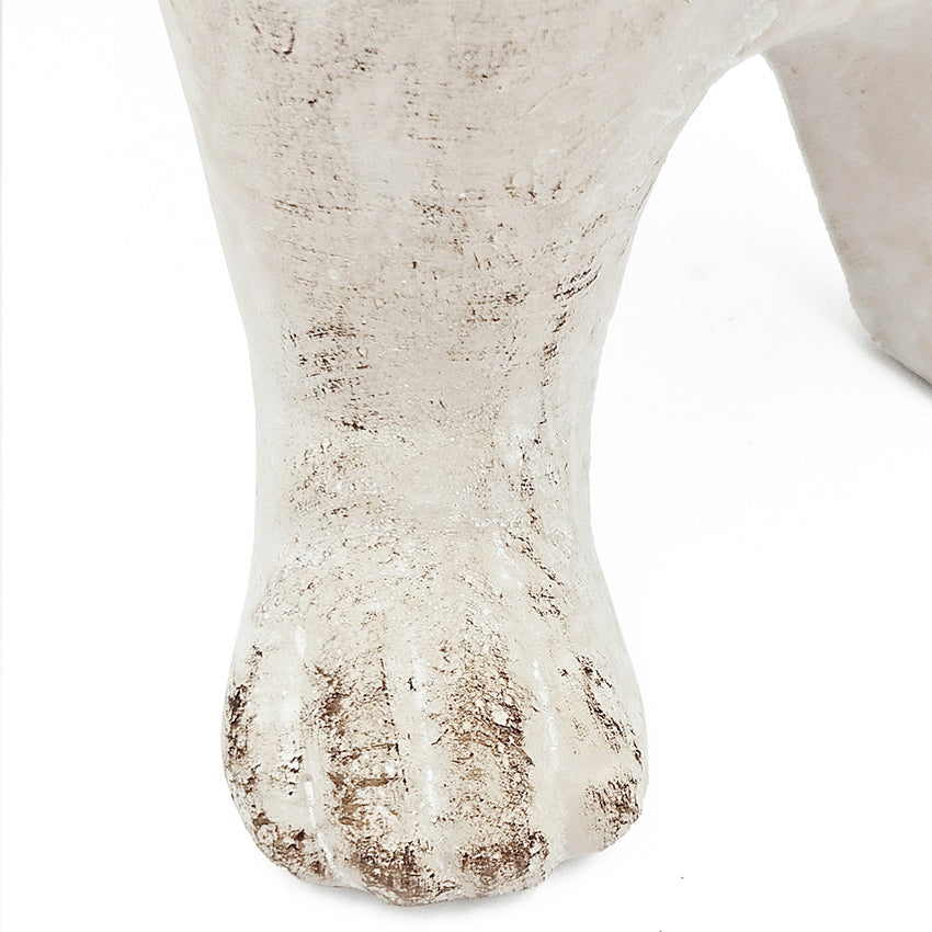 Standing Bulldog Concrete Sculpture Medium - Vintage White