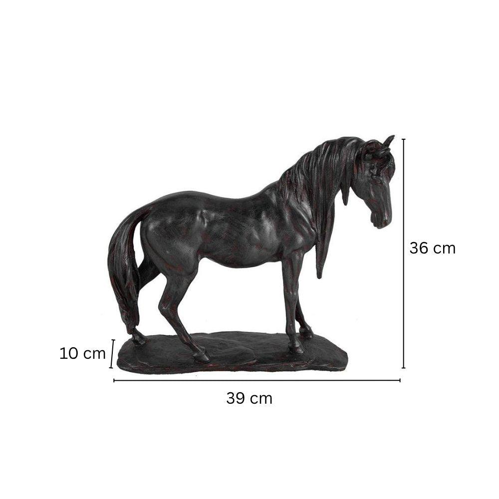 Standing Horse Decorative Sculpture Large - Black