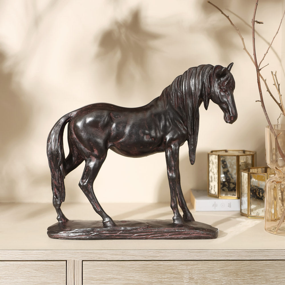 Standing Horse Decorative Sculpture Large - Black