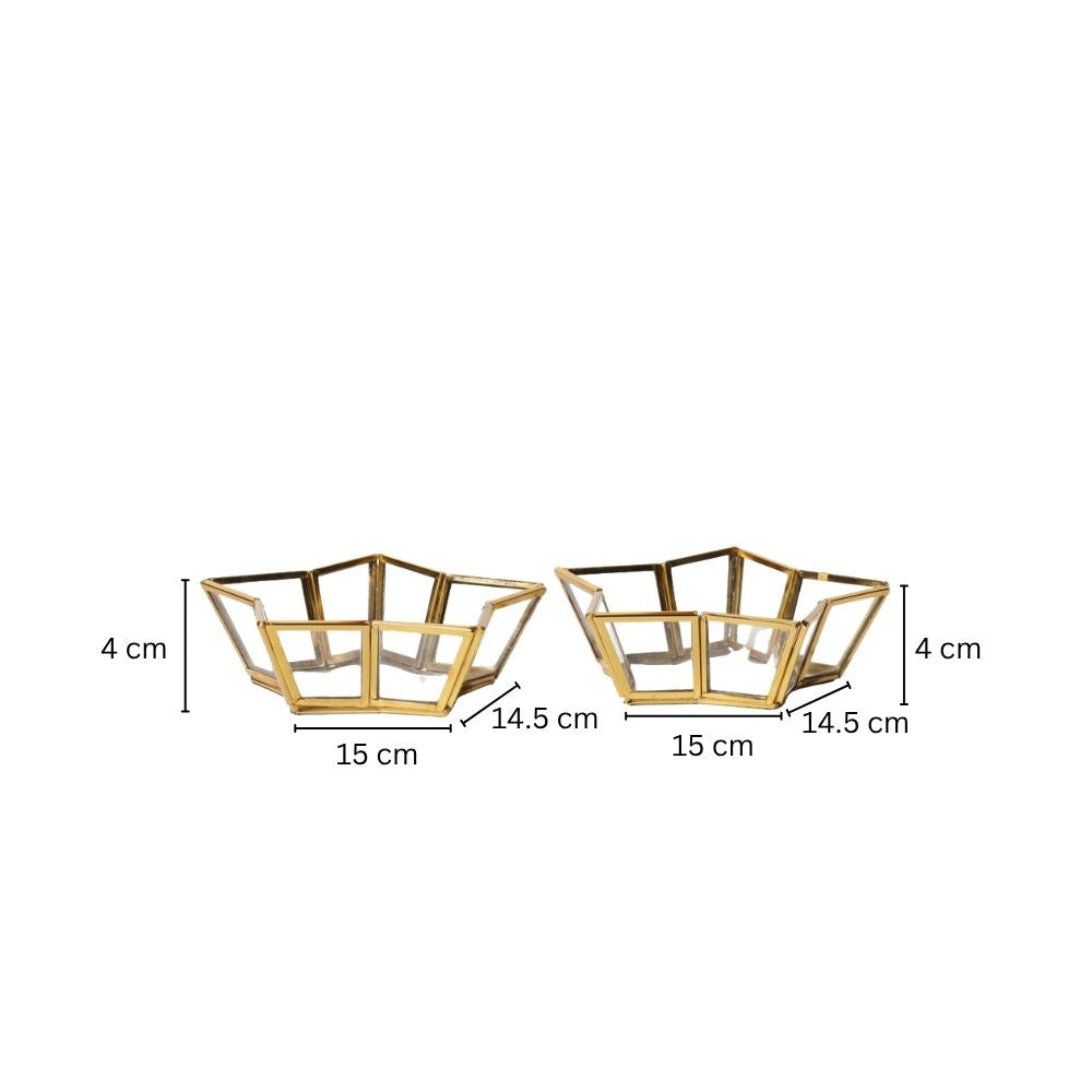 Star Tealight Holders, Set of 2 - Gold