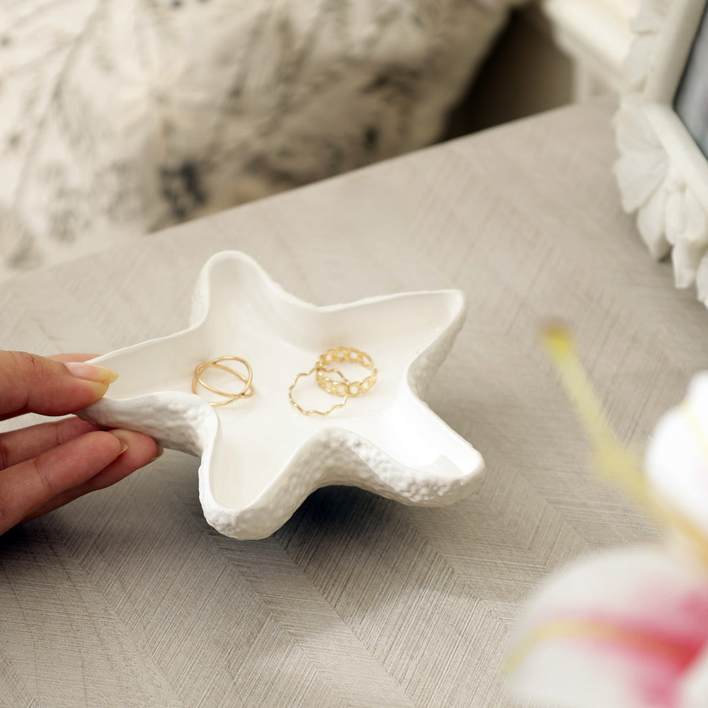 Starfish Trinket Tray - White