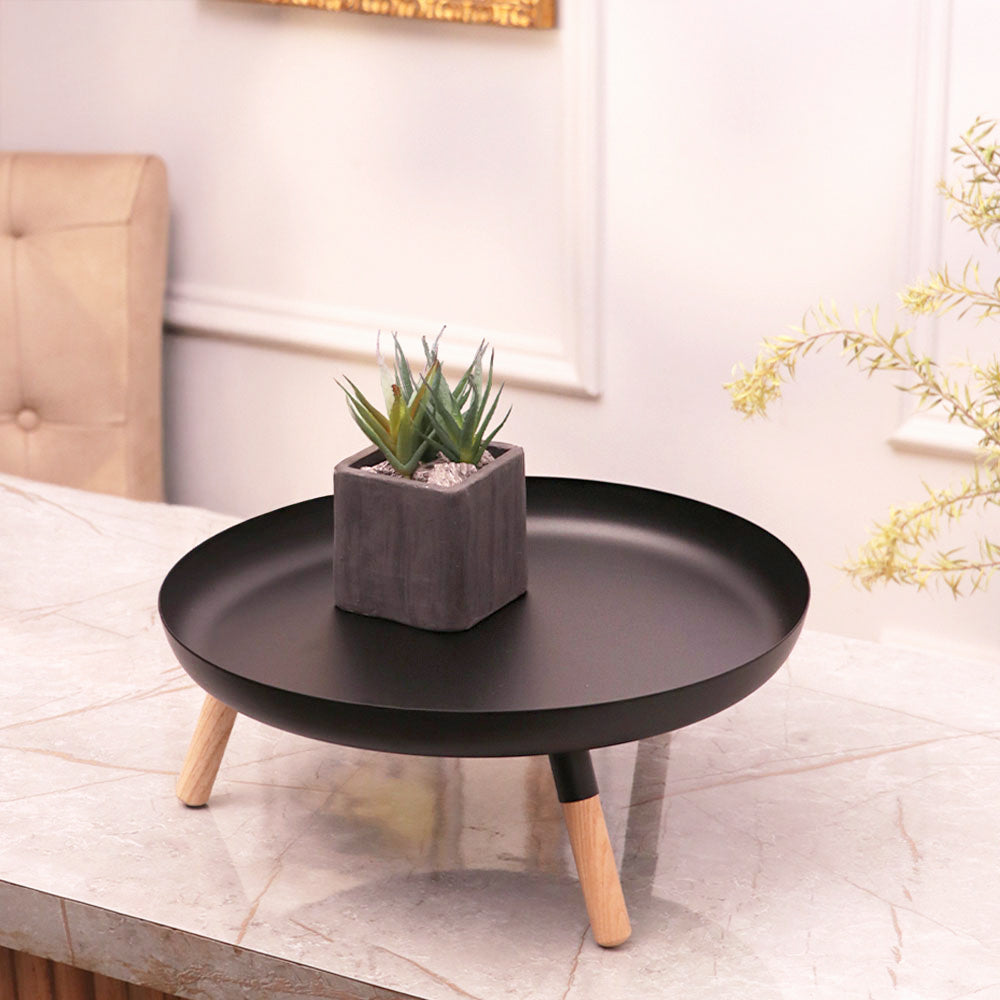Stark Elevated Serving Plate - Black Natural