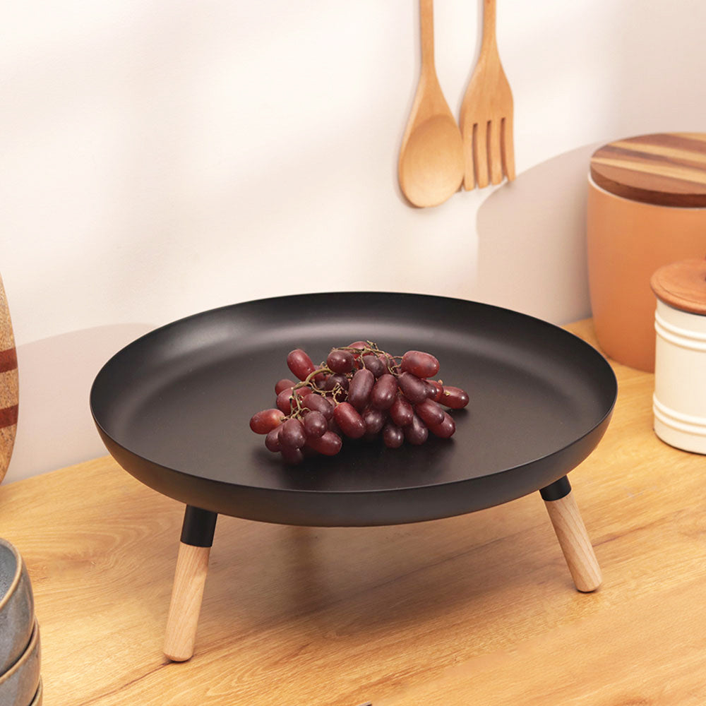 Stark Elevated Serving Plate - Black Natural