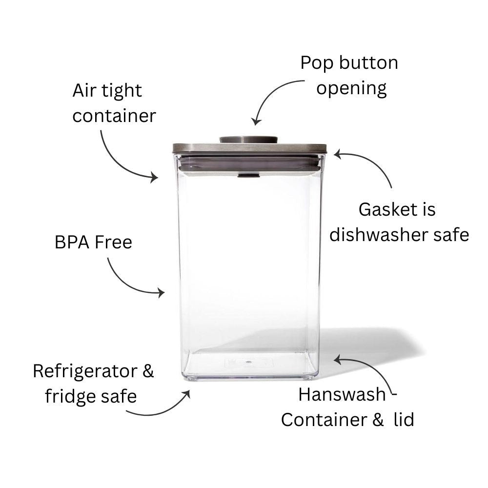 Steel POP Big Square Storage Container - 4200ml