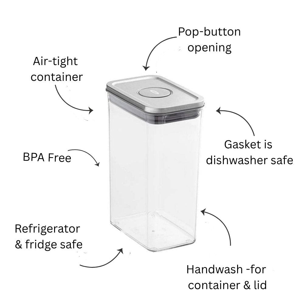 Steel POP Slim Rectangular Storage Container - 2600ml