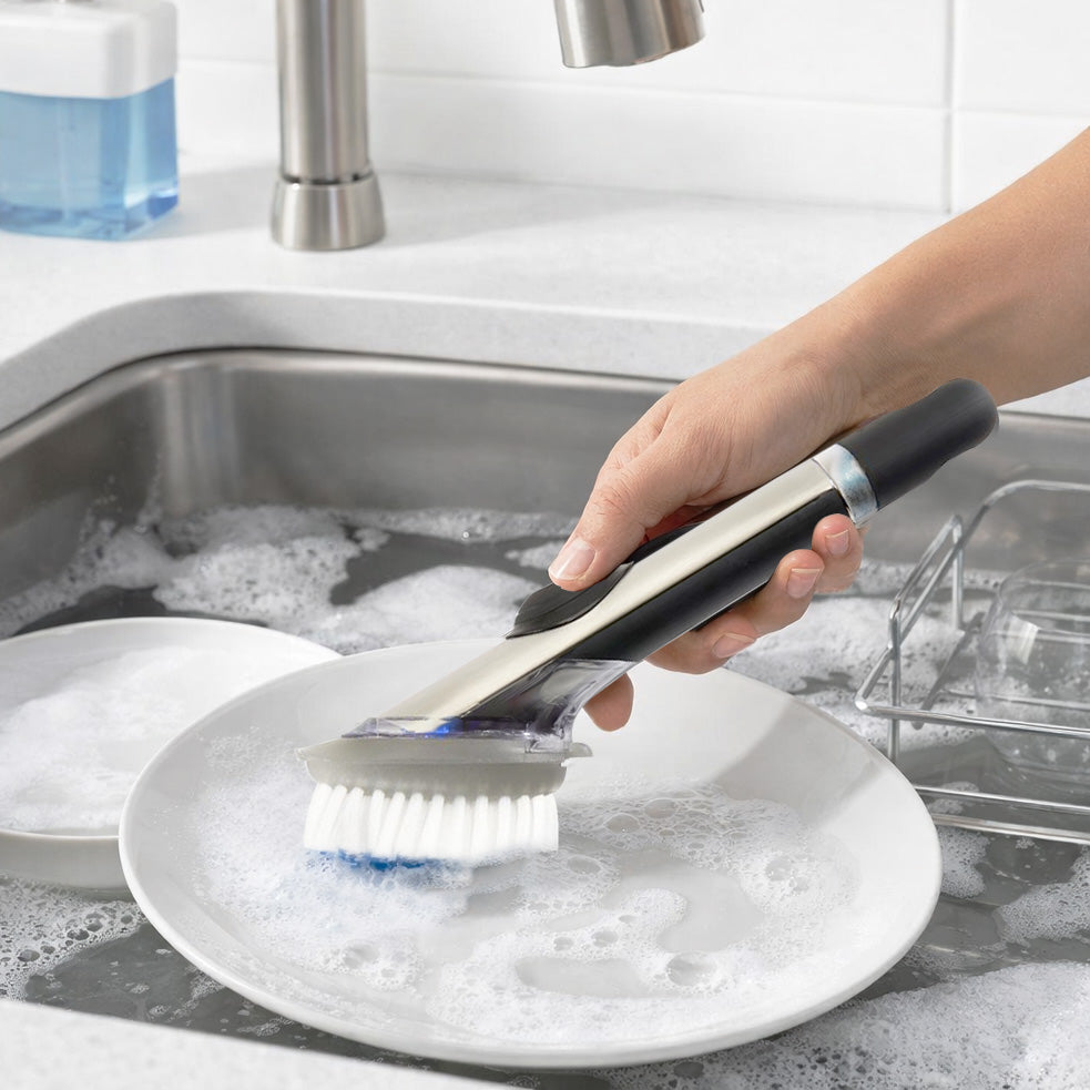 Steel Soap Dispensing Dish Brush