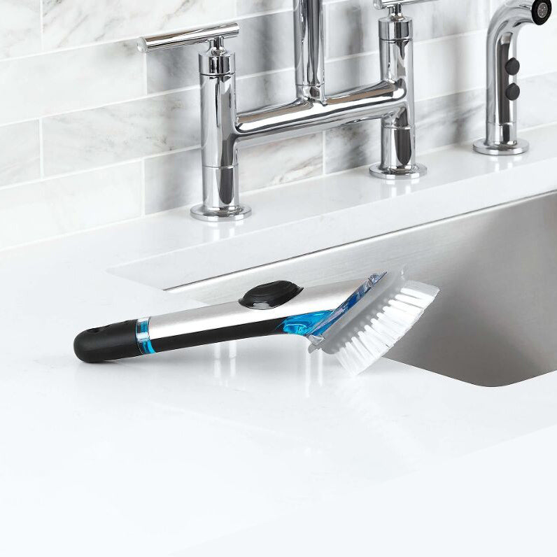 Steel Soap Dispensing Dish Brush