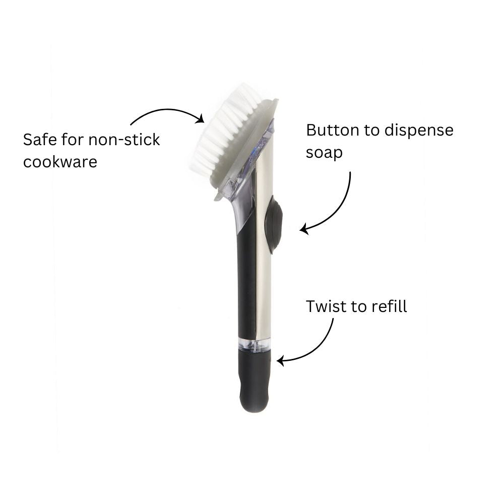 Steel Soap Dispensing Dish Brush