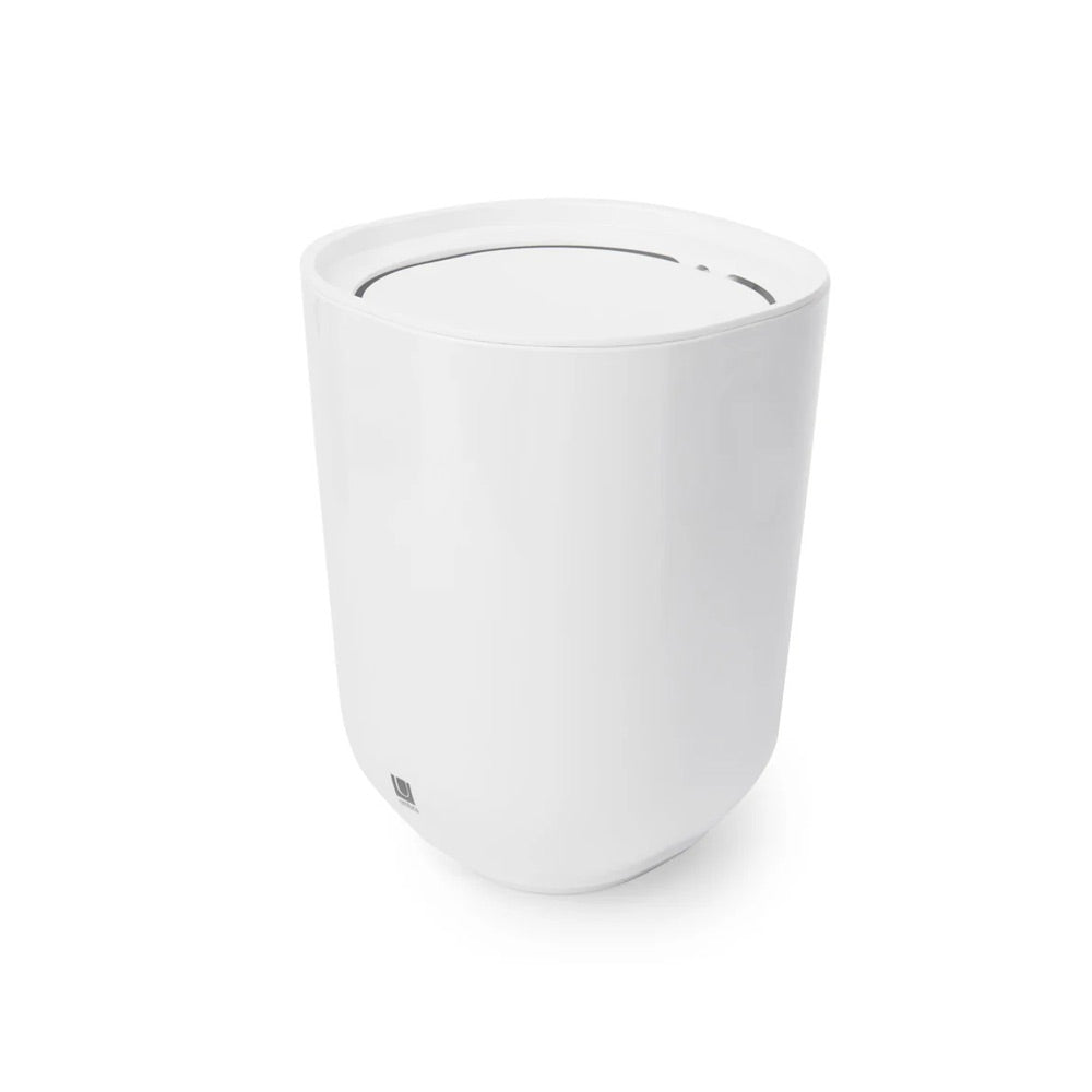 Step Trash Can with Lid - White