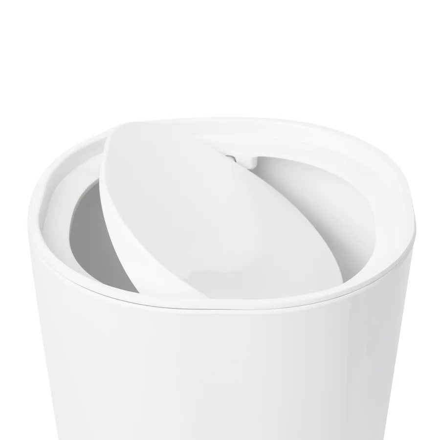Step Trash Can with Lid - White