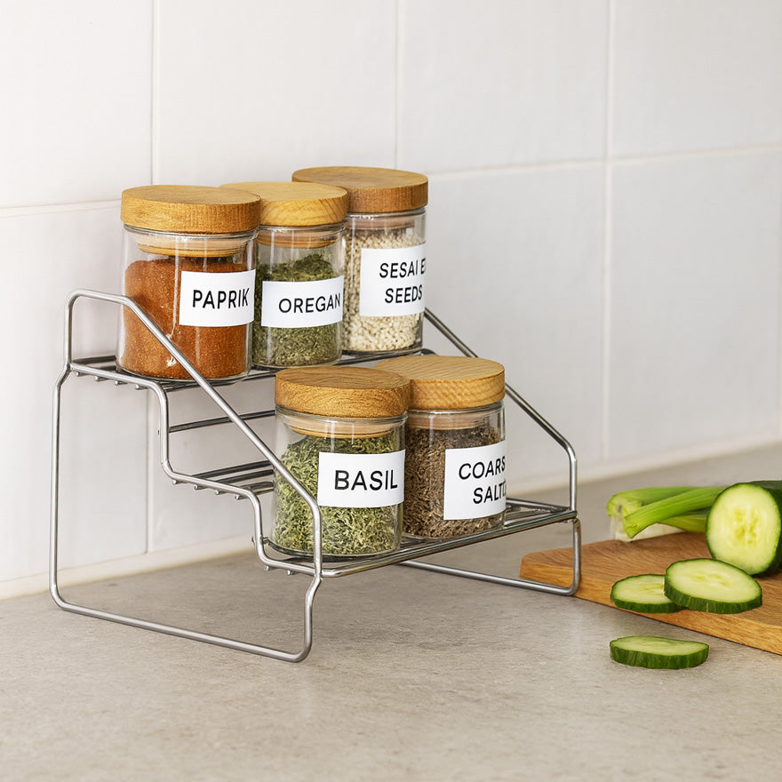 Steppo 3-Tier Spice Rack - Polytherm Silver