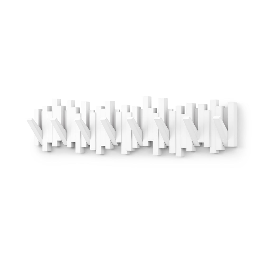 Sticks 8 Flip-Down Hooks - White