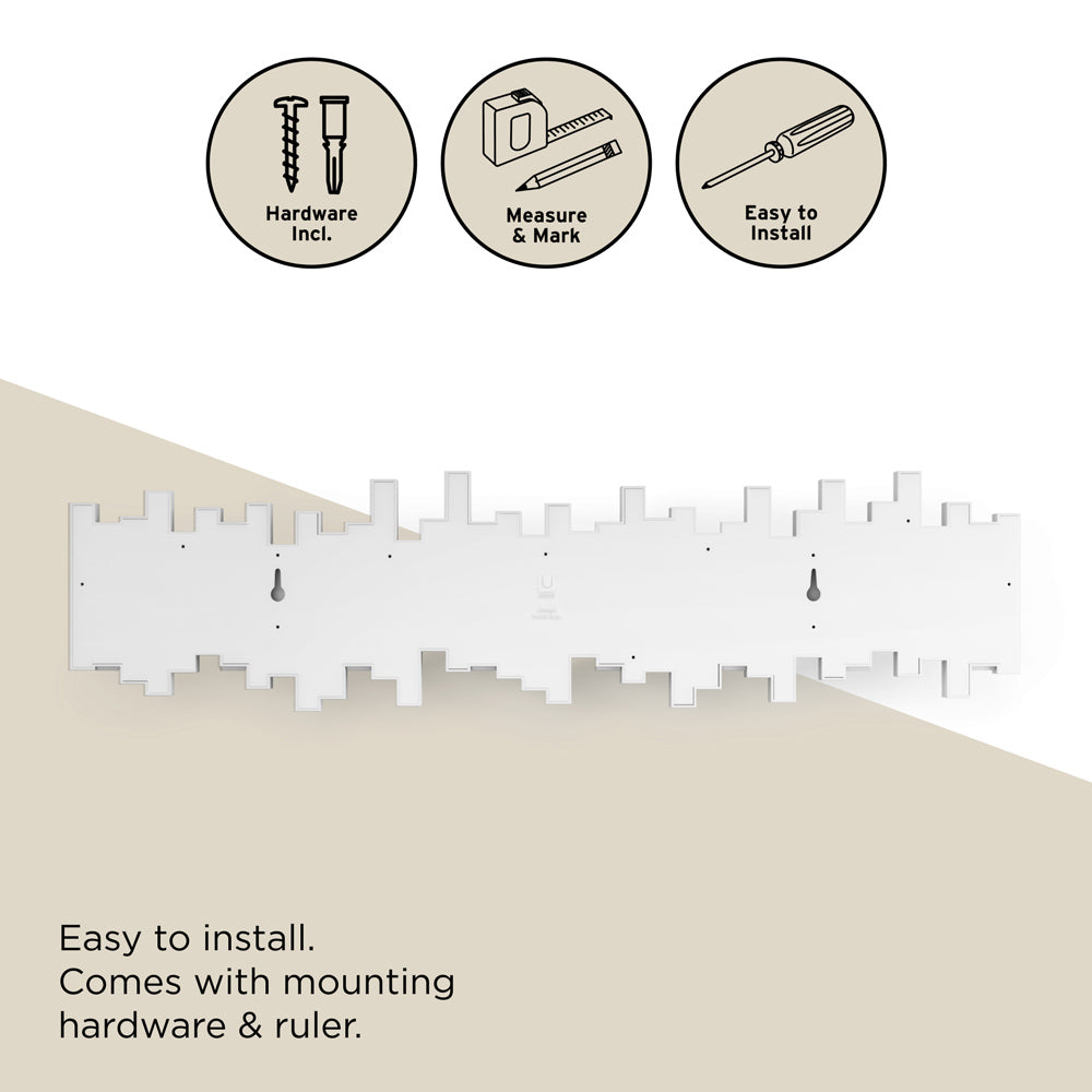 Sticks 8 Flip-Down Hooks - White