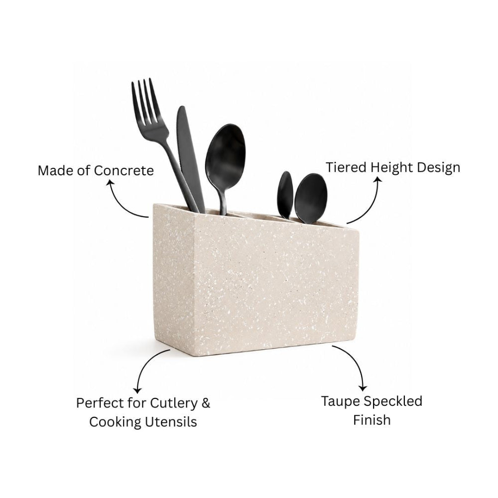Stora Concrete Cutlery Organiser - Speckled Taupe