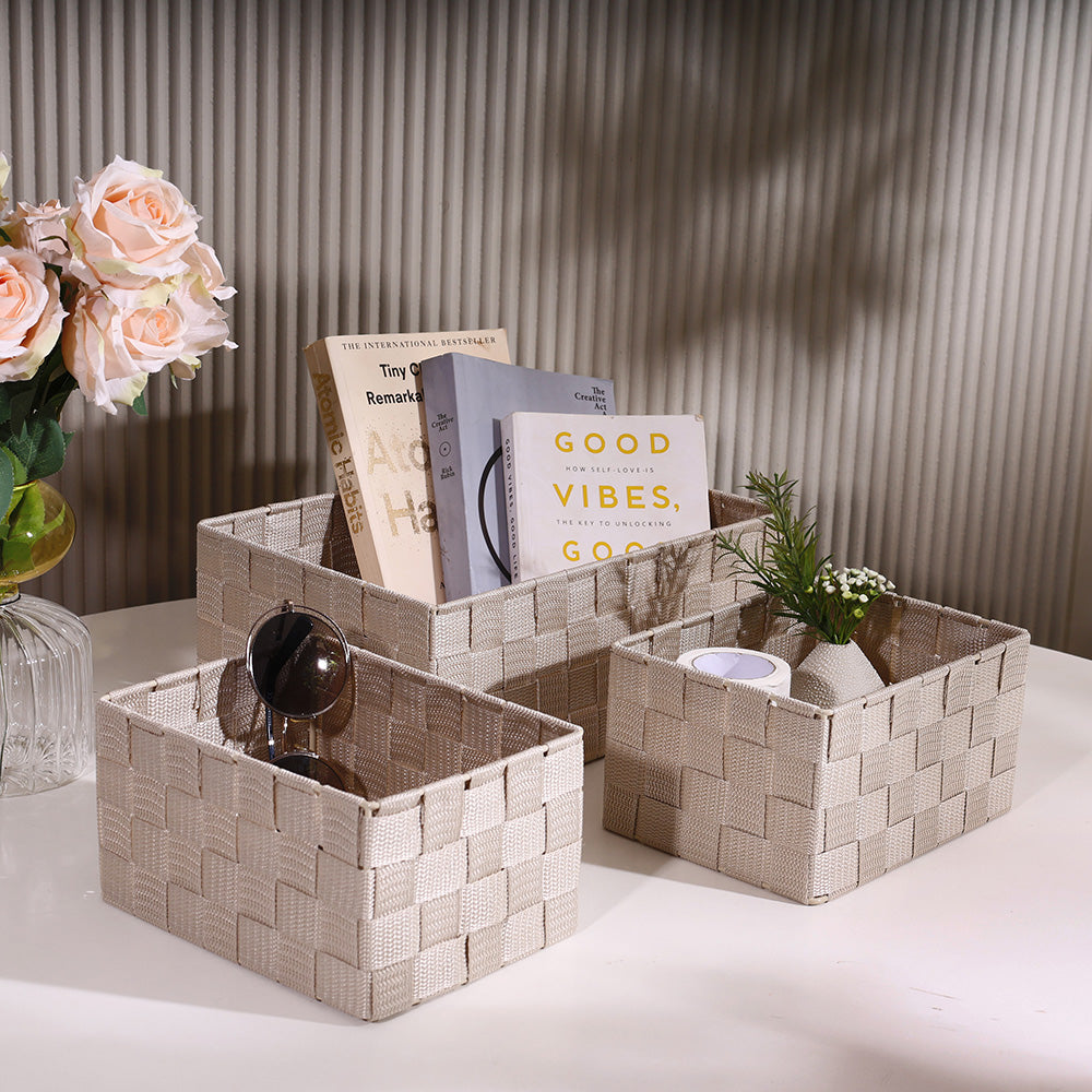 Otto Storage Baskets, Set of 3 - Beige