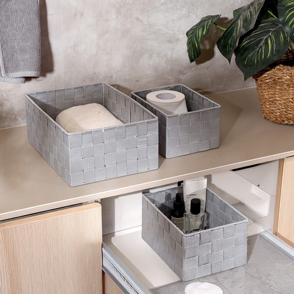 Otto Storage Baskets, Set of 3 - Light Grey