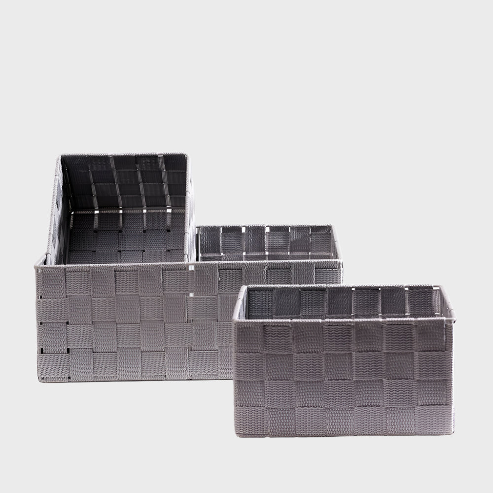 Otto Storage Baskets, Set of 3 - Light Grey