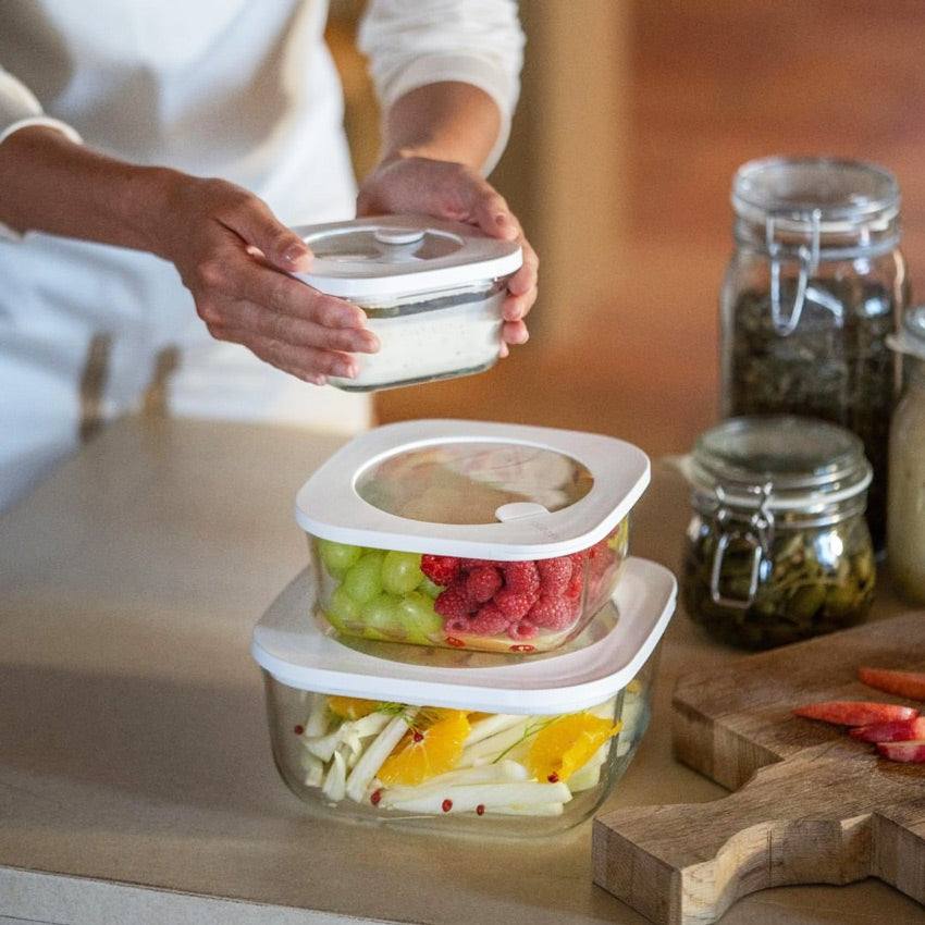 Guzzini Italy Store & More Glass Storage Boxes, Set of 3 - White