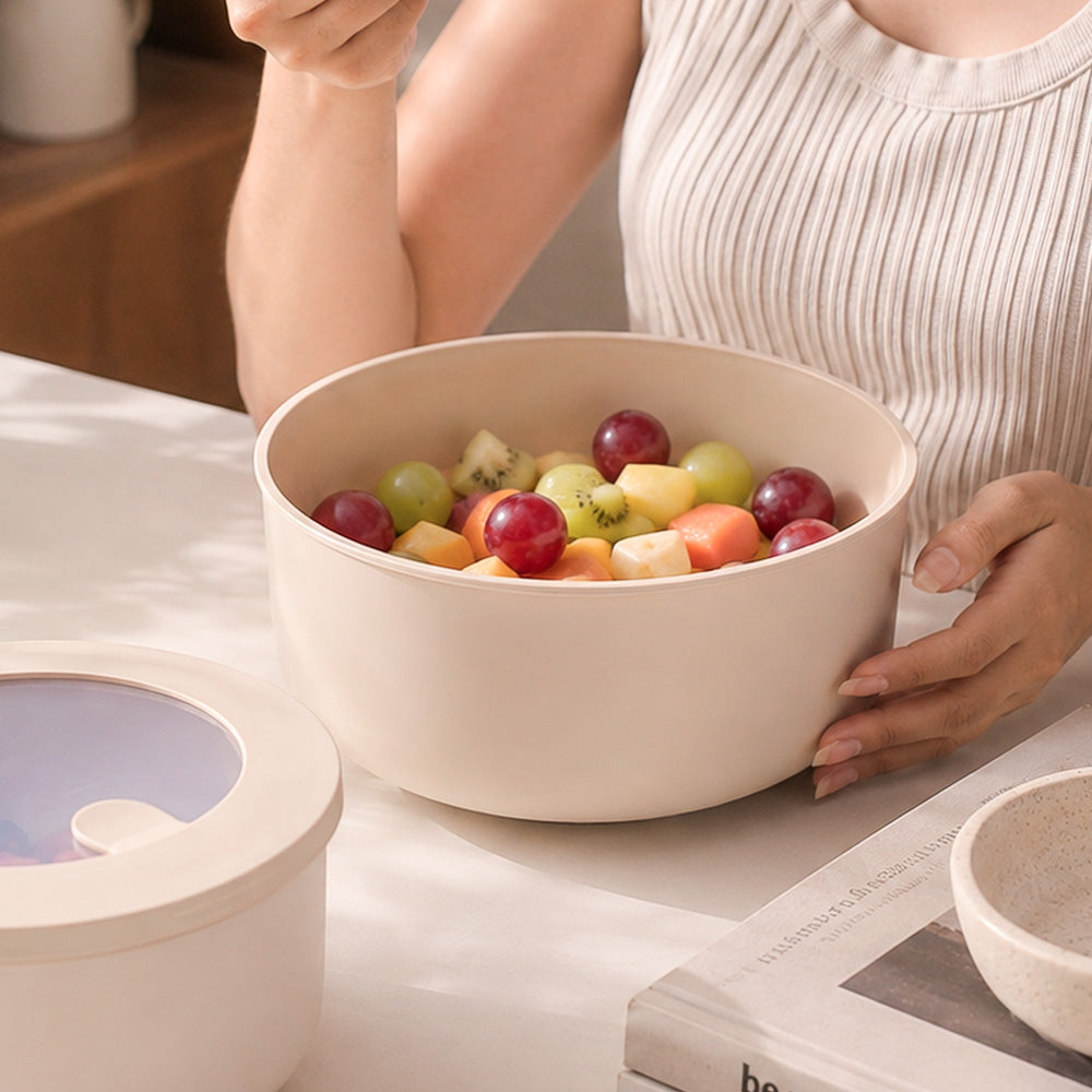 Store & More Round Storage Box 1800ml - Beige