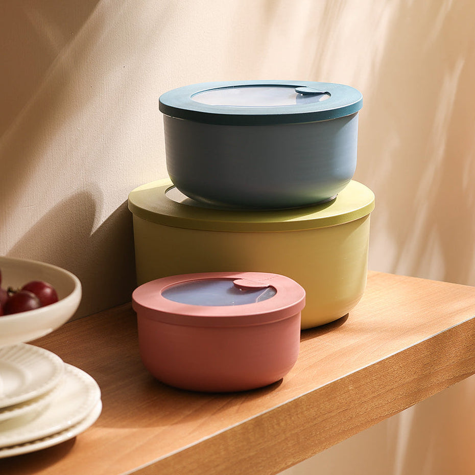 Store & More Round Storage Boxes, Set of 3 - Assorted
