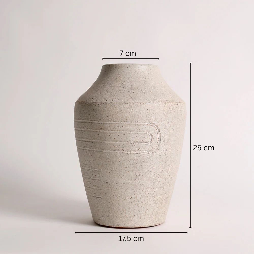 Storme Terracotta Vase Medium - Speckled Grey