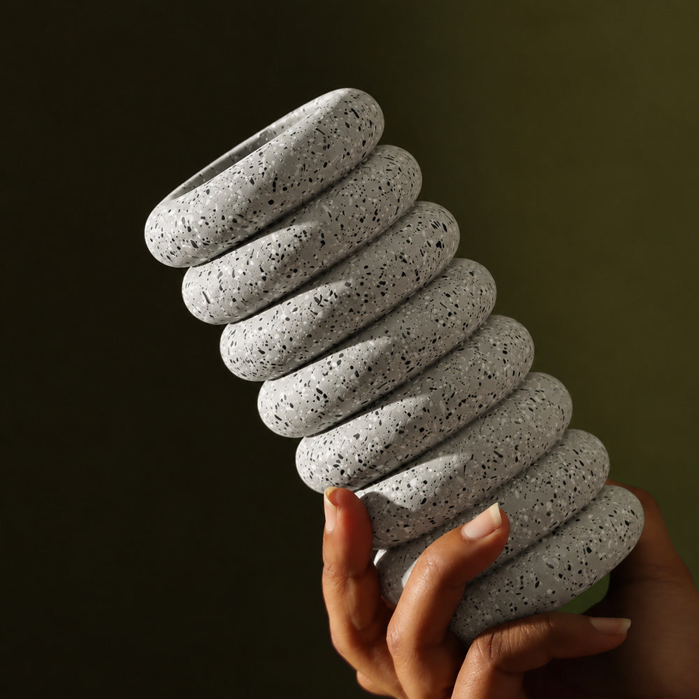 Strata Concrete Vase Small - Speckled Grey