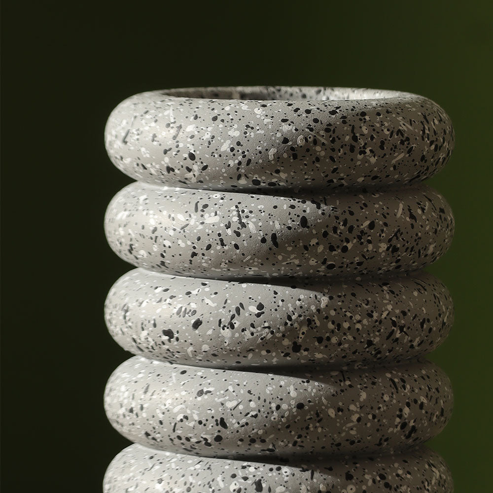 Strata Concrete Vase Small - Speckled Grey