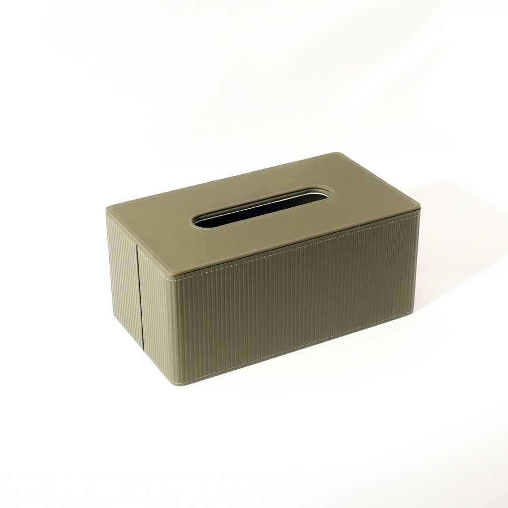 Streak Tissue Box Holder - Olive