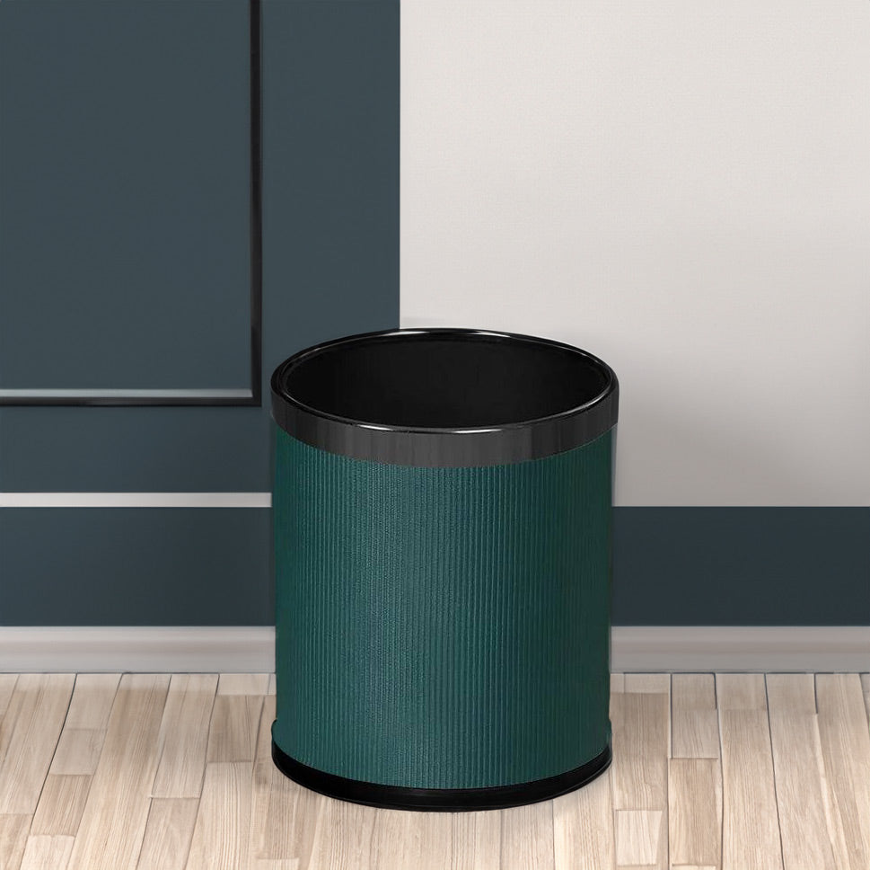 Stripes Waste Bin - Teal & Dark Steel