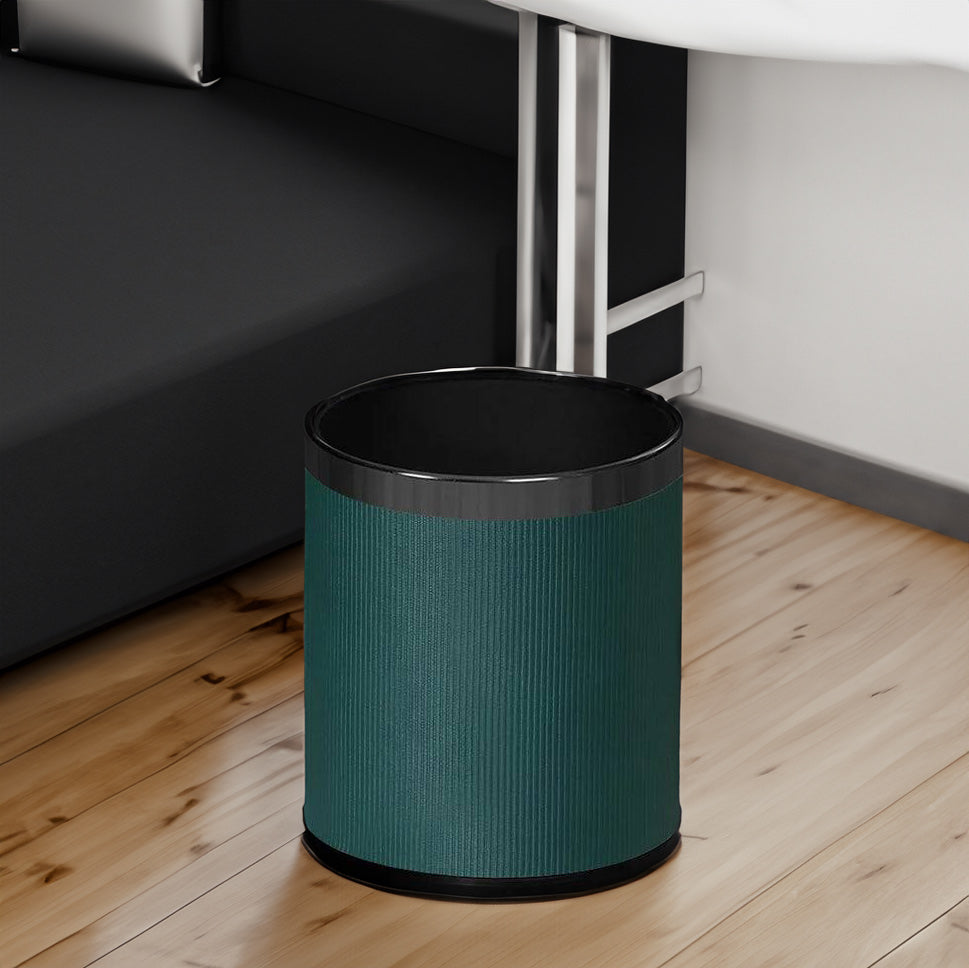Stripes Waste Bin - Teal & Dark Steel