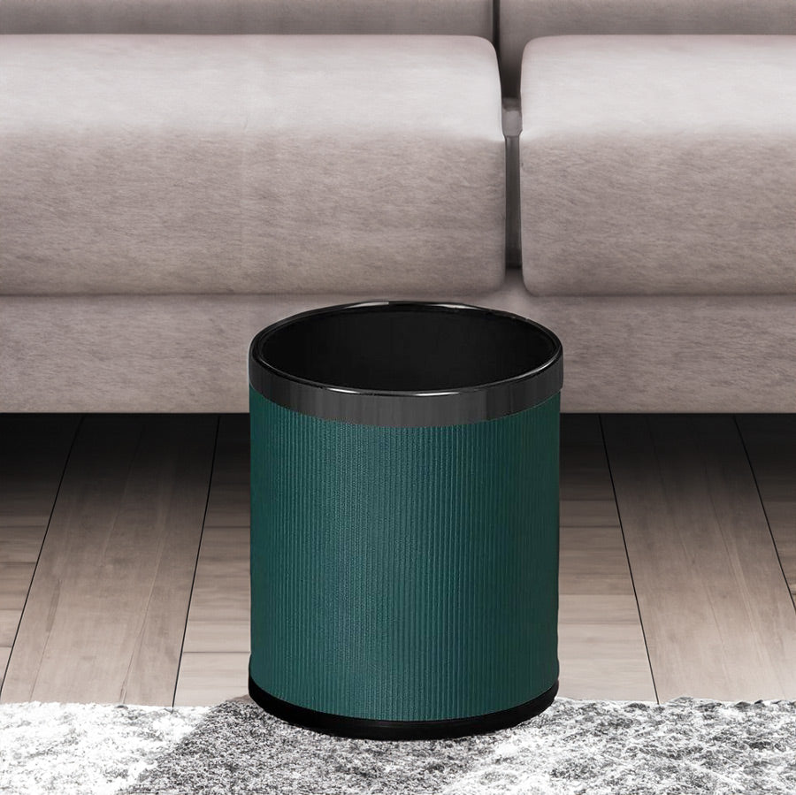 Stripes Waste Bin - Teal & Dark Steel