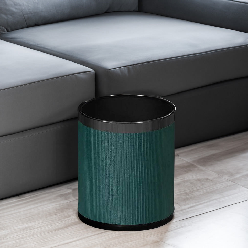Stripes Waste Bin - Teal & Dark Steel