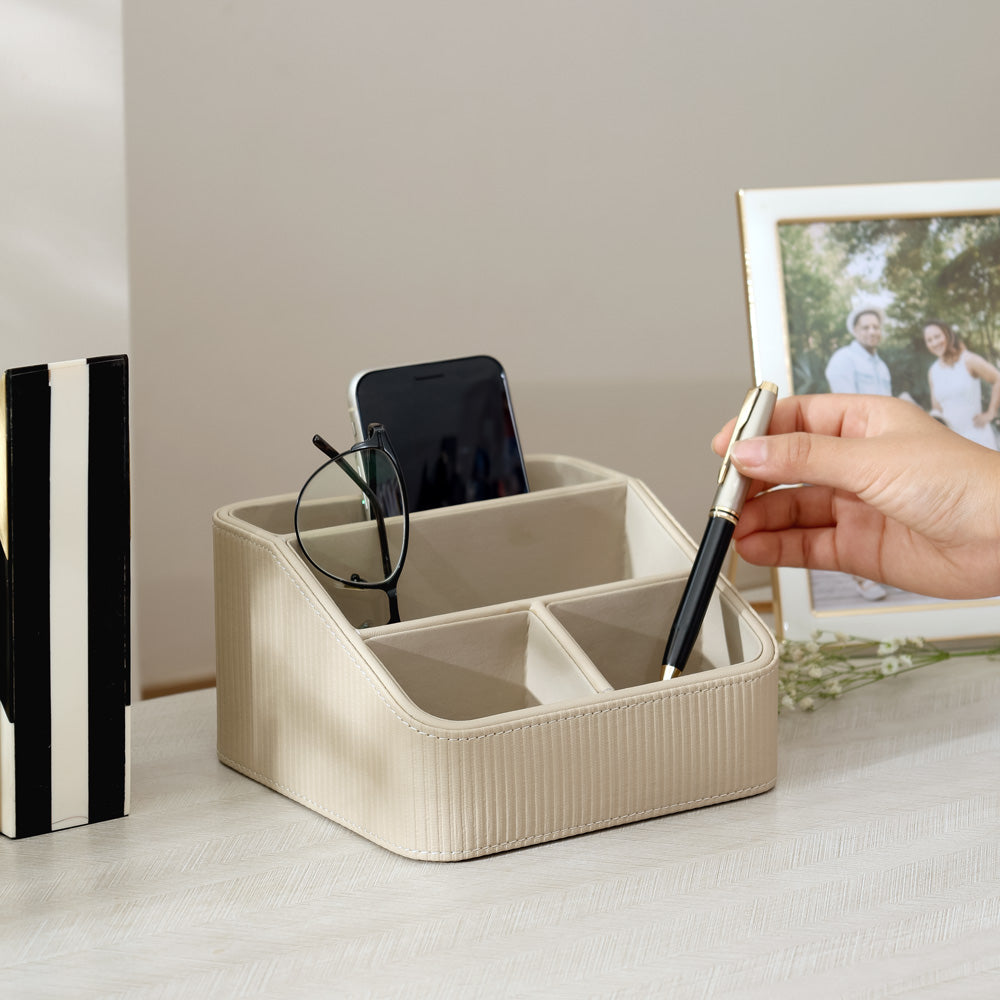 Stripes Multi-compartment Organiser - Greige