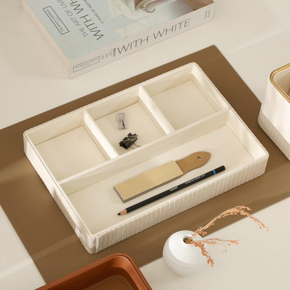 Stripes Organiser Tray Medium - Ivory