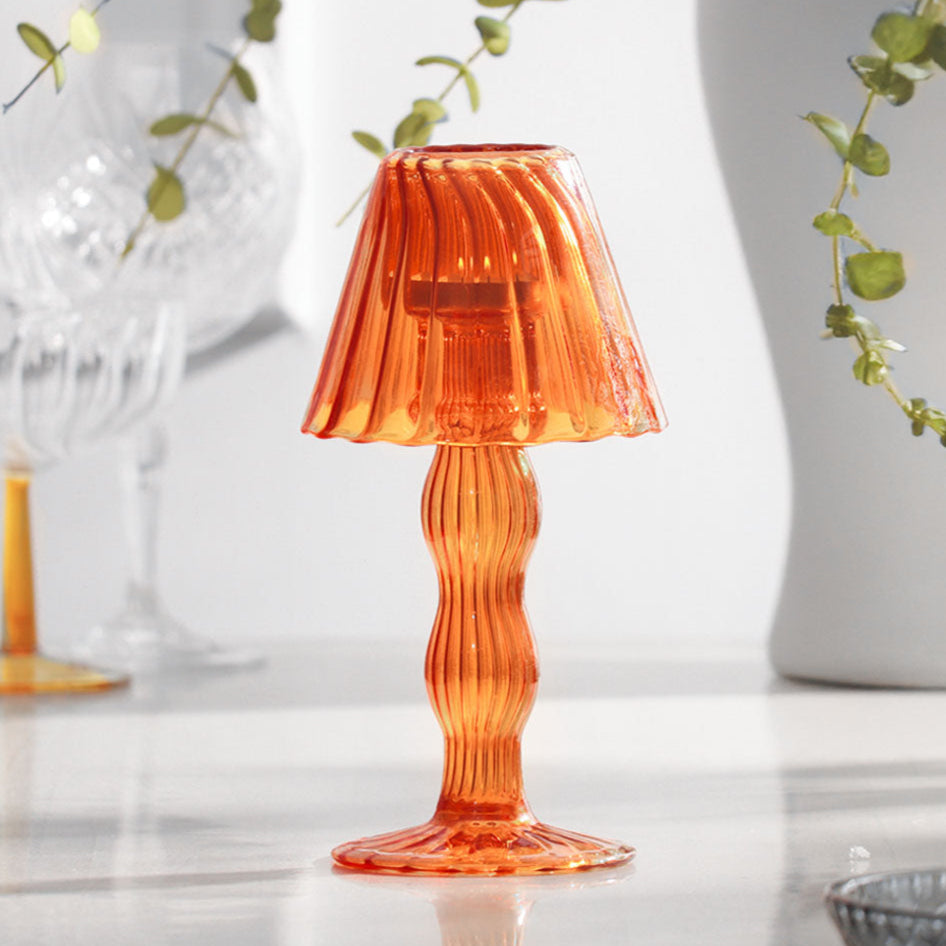Sintra Glass Tealight Holder Lamp - Burnt Orange