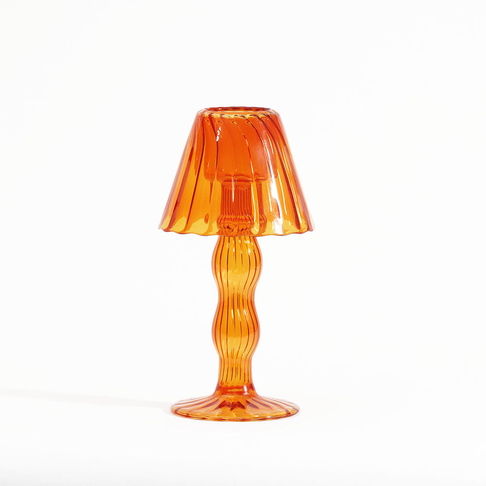 Sintra Glass Tealight Holder Lamp - Burnt Orange
