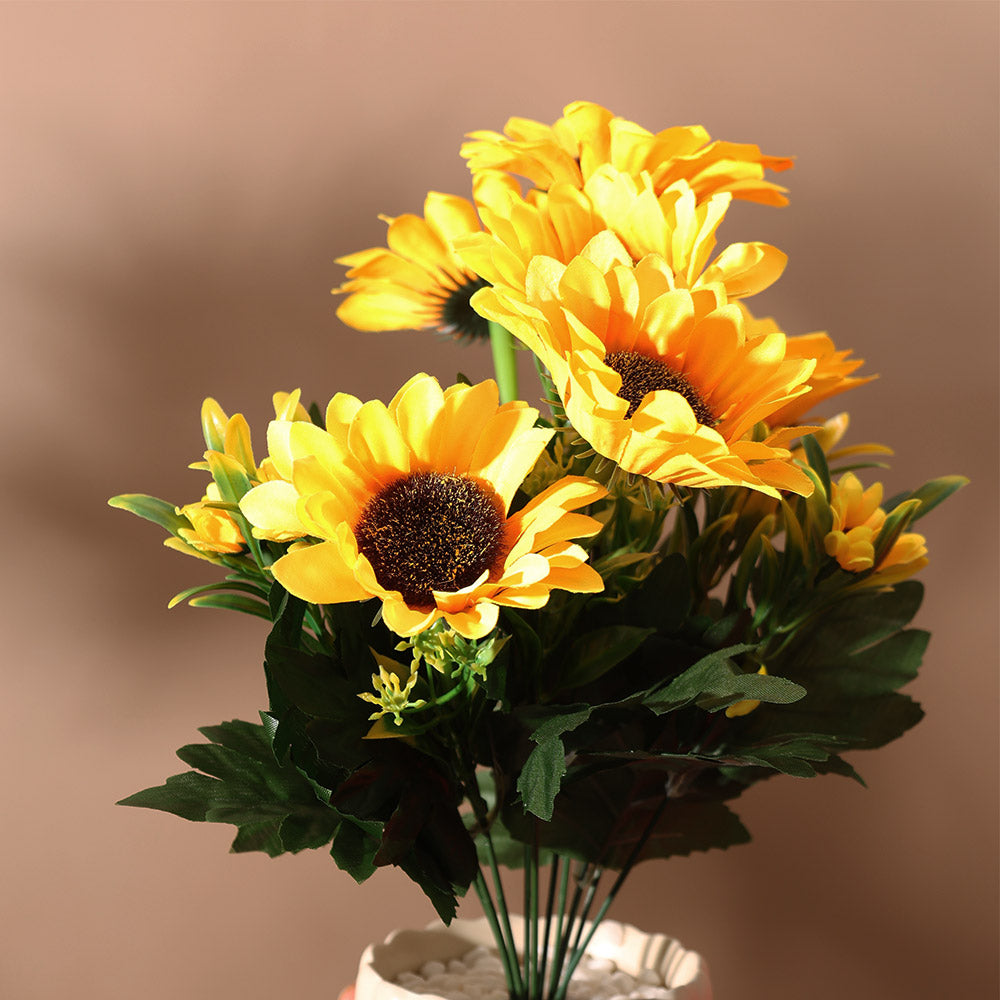 Sunflower Artificial Potted Plant - Yellow Cream