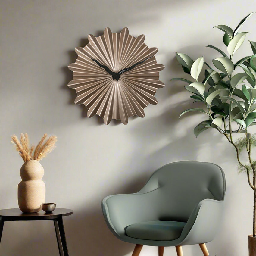 Sunny Wall Clock 40cm - Brown