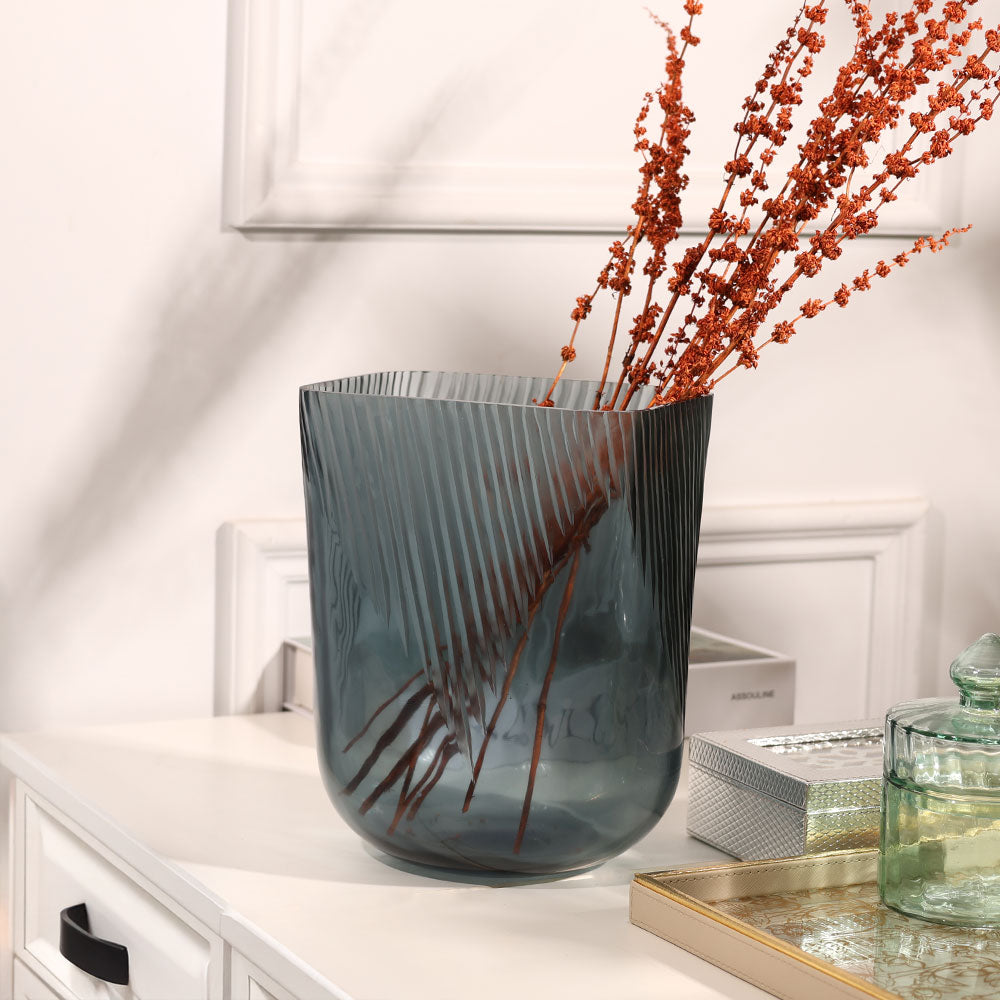 Suona Glass Vase Medium - Indigo Blue