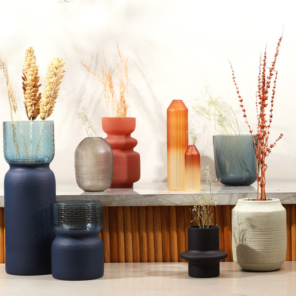 Suona Glass Vase Medium - Indigo Blue