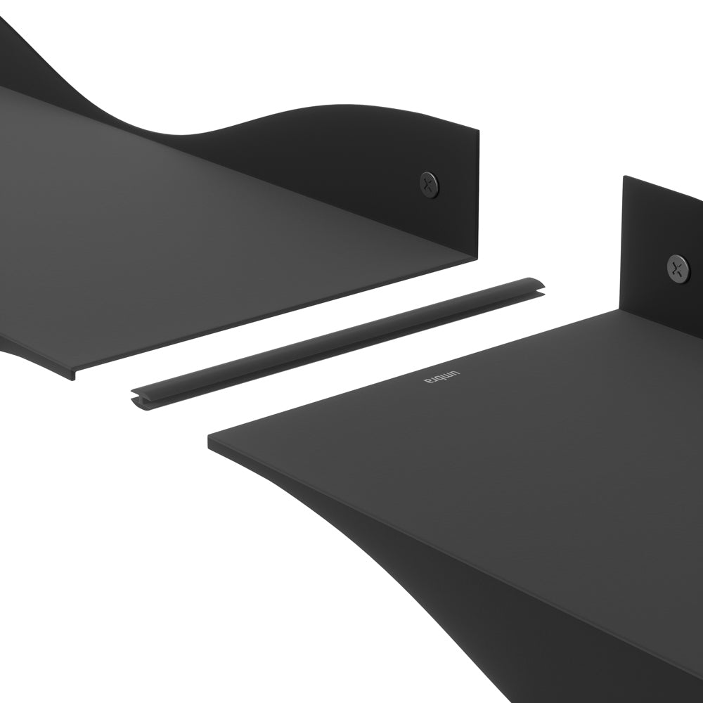 Surf Wall Shelves, Set of 2 - Black