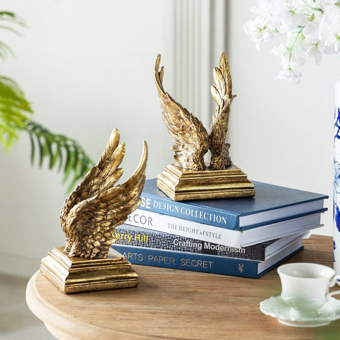 Swan Wings Antique Bookends, Set of 2 - Bronze