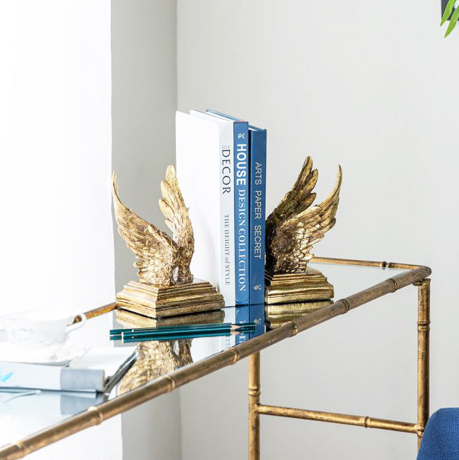 Swan Wings Antique Bookends, Set of 2 - Bronze
