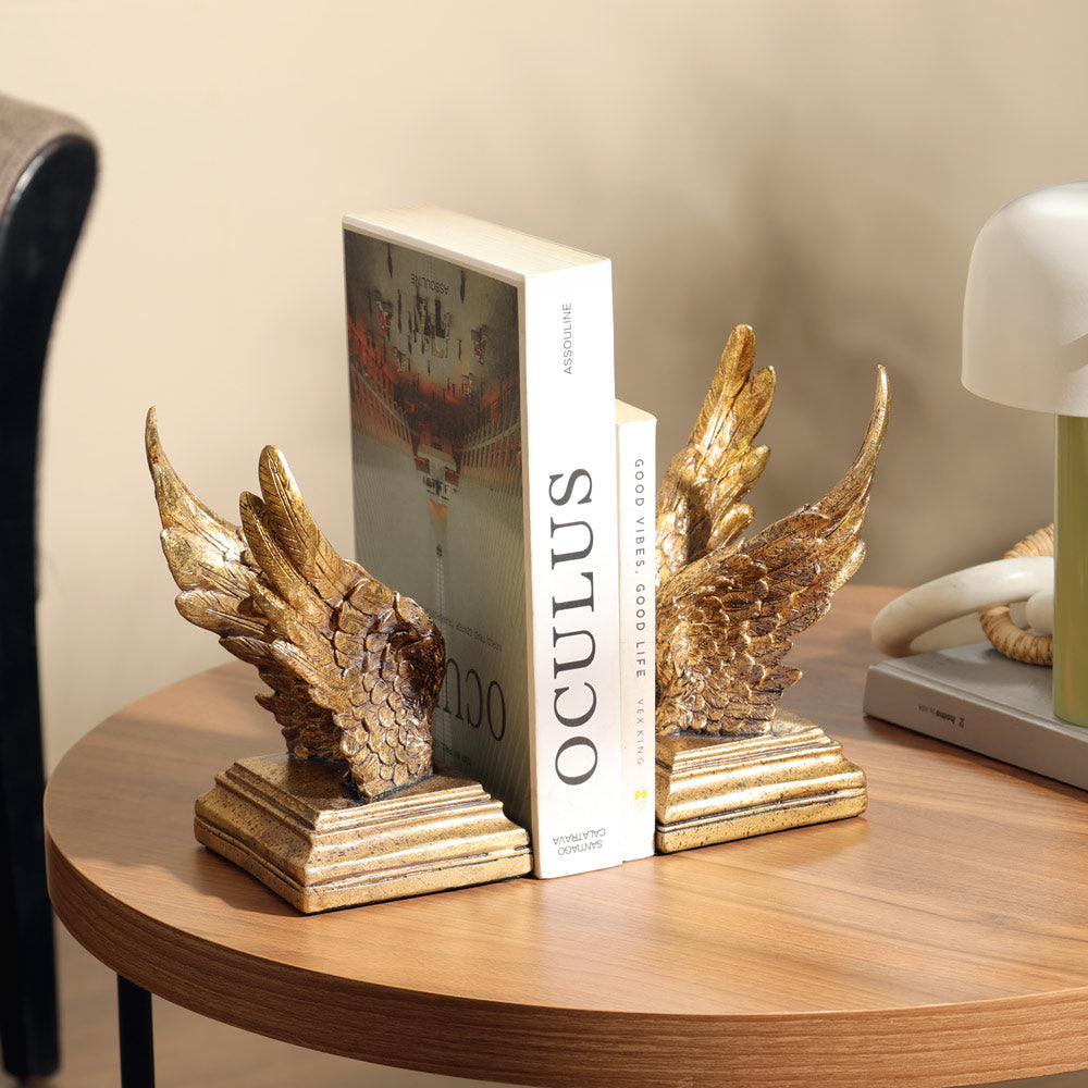 Swan Wings Antique Bookends, Set of 2 - Bronze