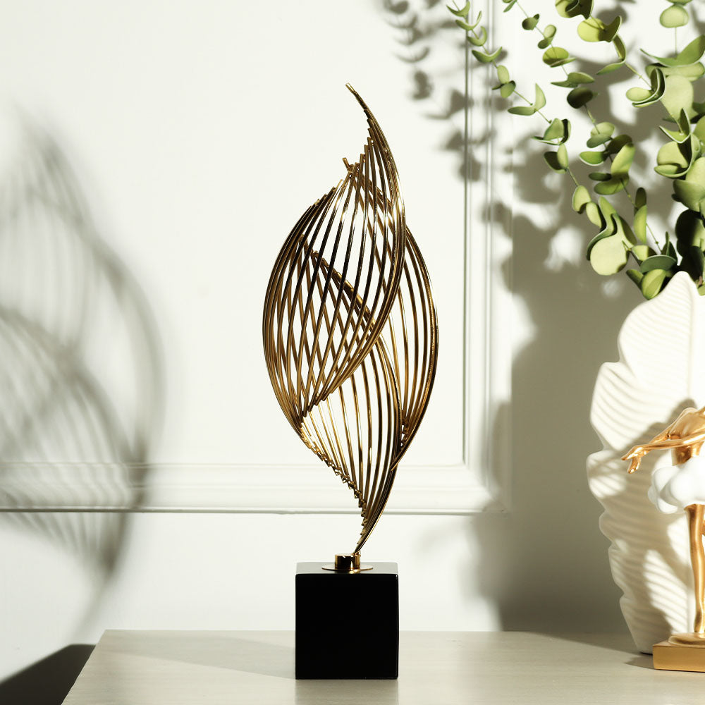 Sway Metallic Sculpture - Black Gold