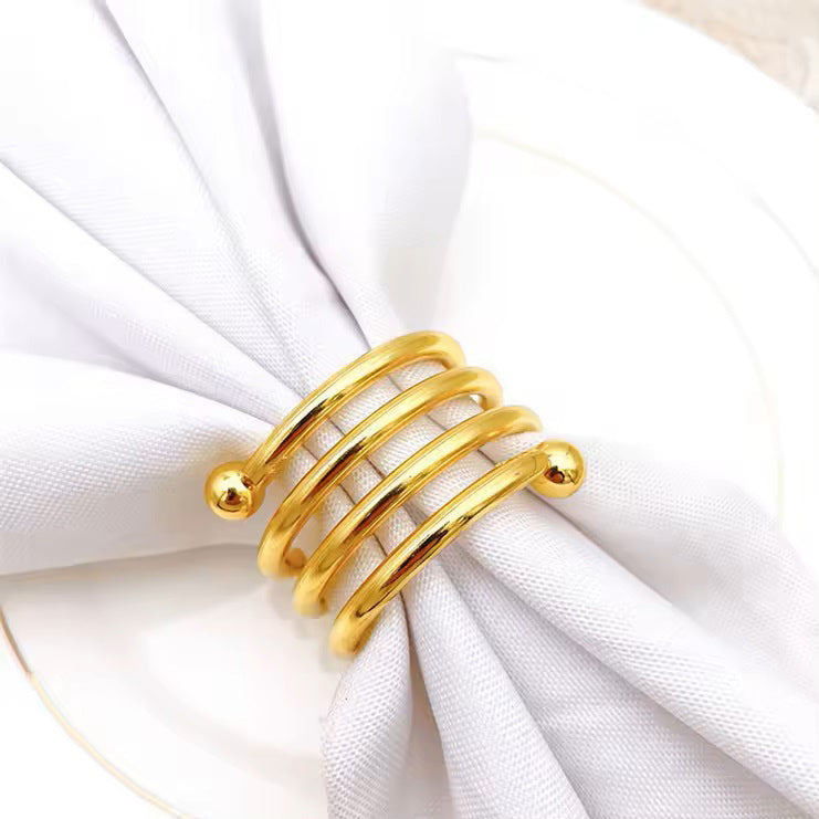Swirl Metal Napkin Rings, Set of 6 - Gold